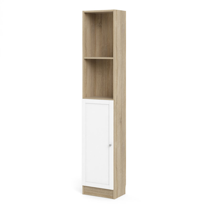 Basic 203.2cm H x 40.6cm W Bookcase, Oak/White