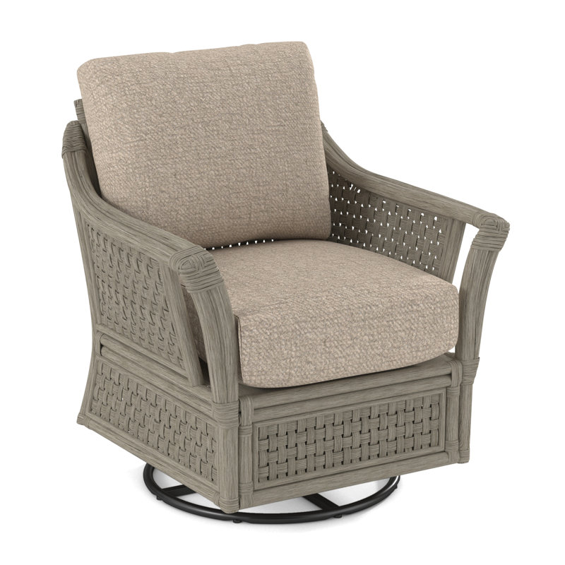 Boca Upholstered Swivel Armchair, White Sugar Performance; 0863-91, Stone Hearth