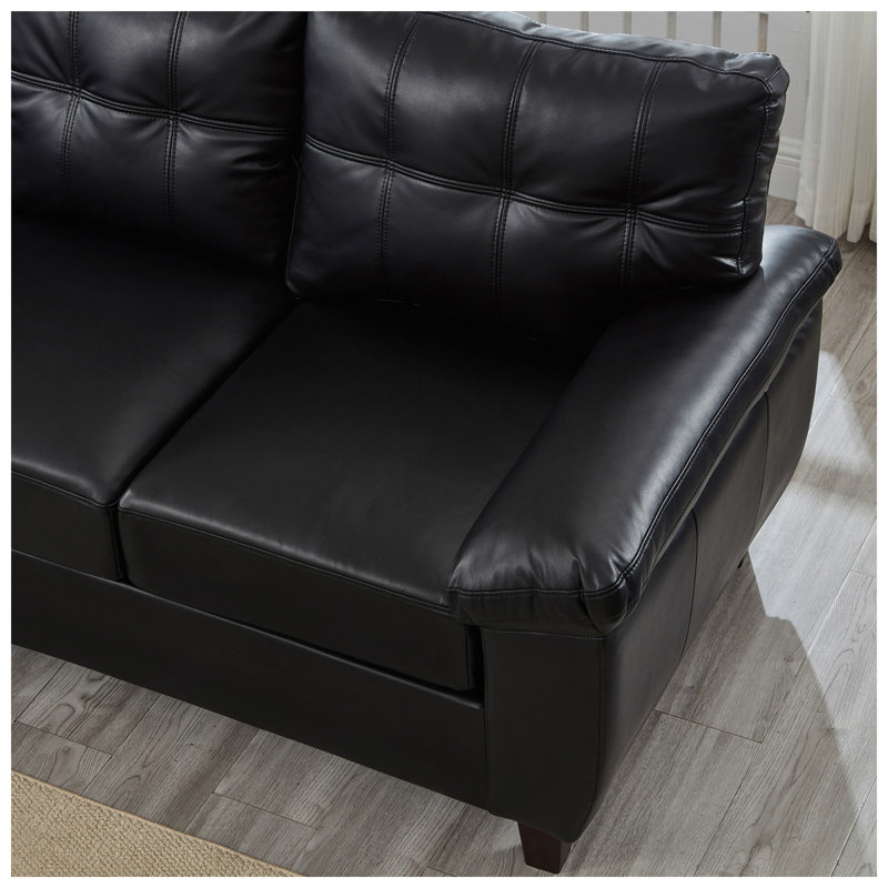 Ensemble de canapé et de causeuse en bois d'eucalyptus HD l 79 po x P 32,3 po x H 35 po, Noir