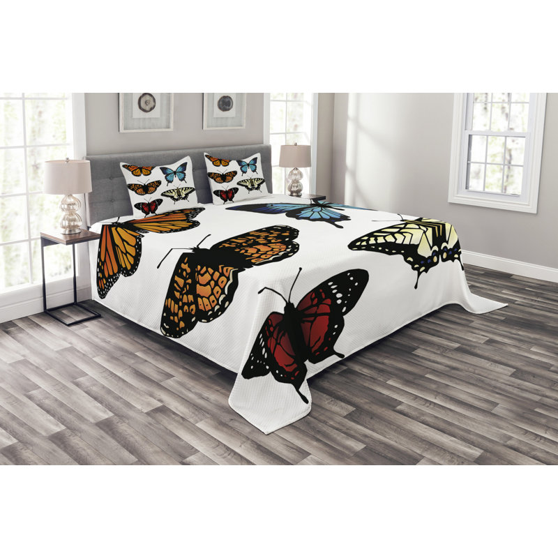 Adepoju Bedspread Set with Pillow Sham, 220 x 220 cm Bedspread - 2 Shams
