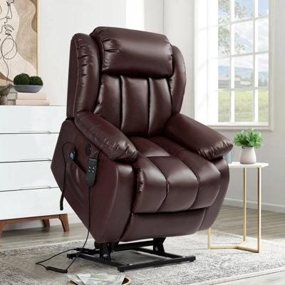 Saidee Faux Leather Dual Motor Power Lift Recliner with Heat and Massage 