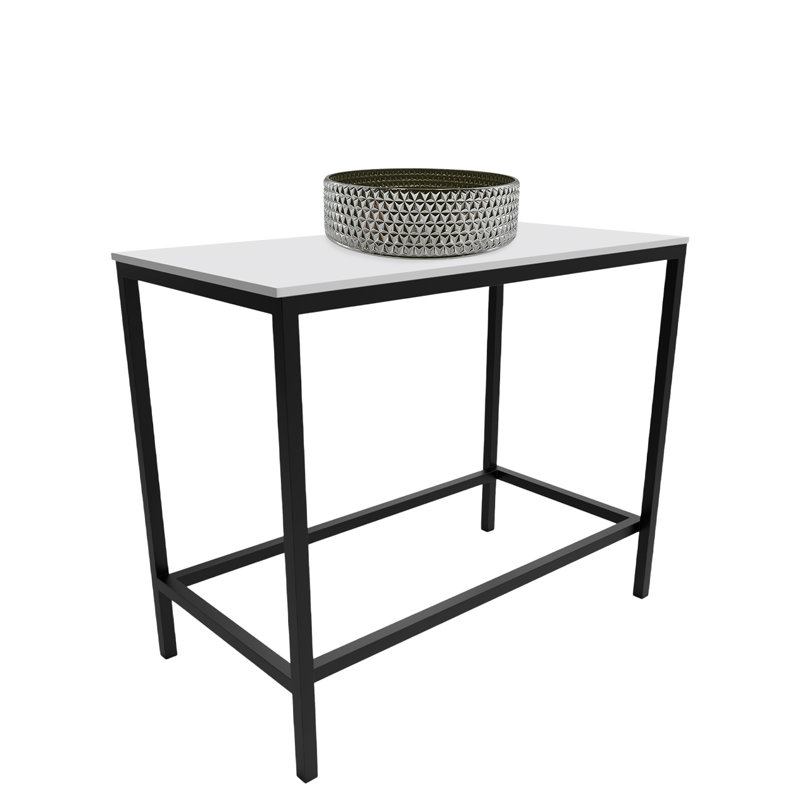 Ensemble d'évier console rectangulaire en métal avec vasque en verre et surface en bois massif - Collection Luminous, Argent