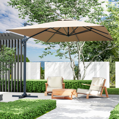 Parasol en porte-à-faux 13 pi x 10 pi avec base