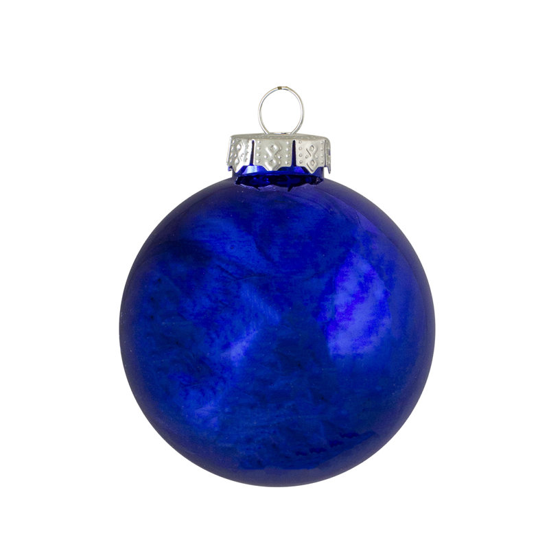 40-Piece Blue Matte and Shiny Glass Christmas Ball Ornament Set