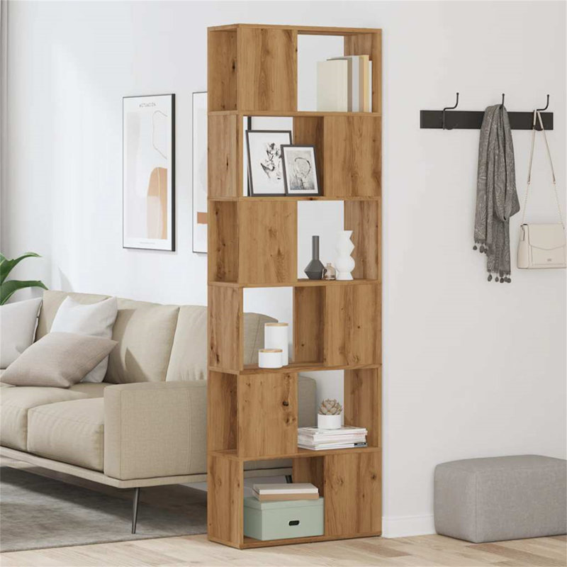 Borough Wharf Book Cabinet/Room Divider, (5 Shelves) 160cm H x 45cm W x 24cm D, Dark Brown