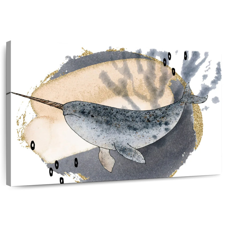 Brampt Boho Style Narwhal, 32" H x 48" W