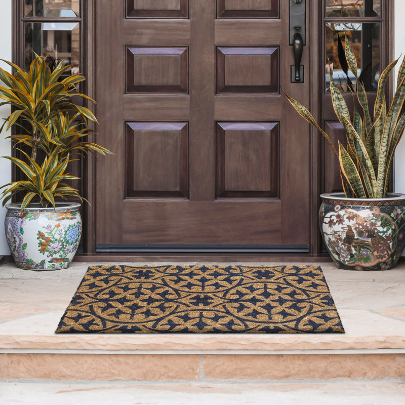 Timiya Tile Coconut Coir Entryway Doormat, 18" x 30" Thick