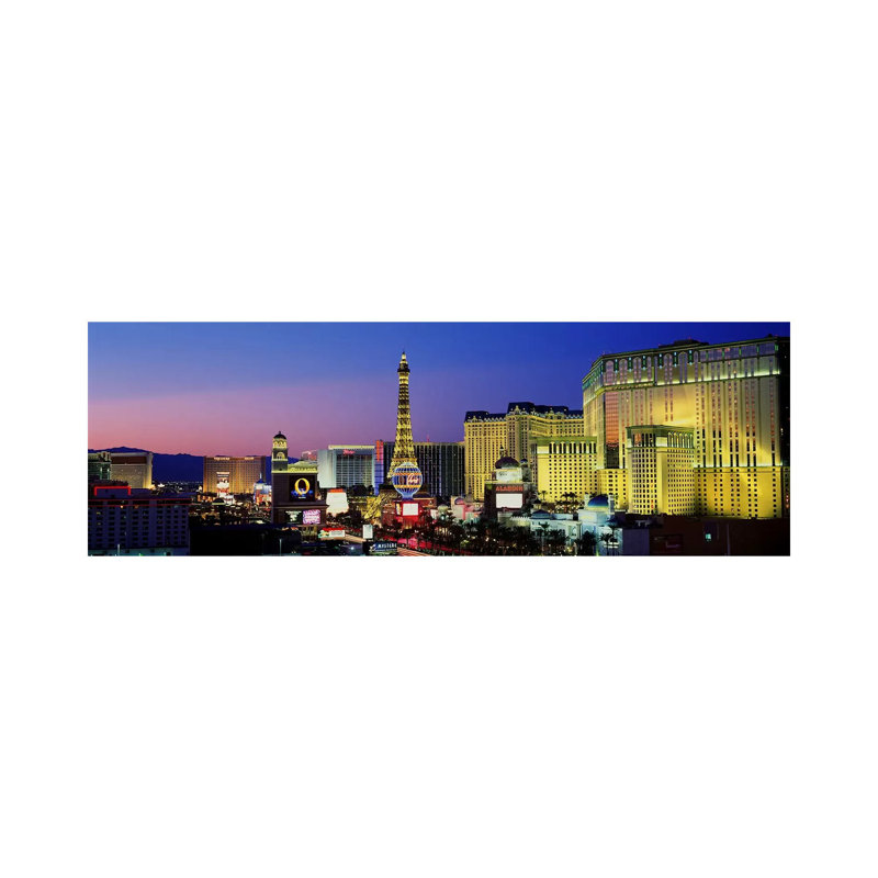 The Strip At Dusk, Las Vegas, Nevada, USA - Wrapped Canvas Panoramic Print, 152.4 cm H x 50.8 cm W x 3.175 cm D