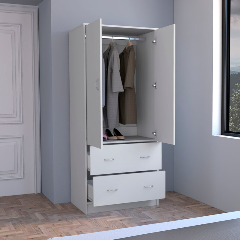 Armoire en bois manufacturé Karrson, Blanc