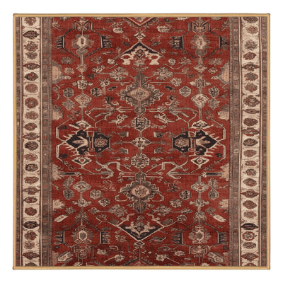 Machine Washable Persian Brown Area Rug