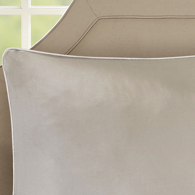 Édredon 8 pièces pour grand lit - détails brodés, tissu en microfibre doux, coussins décoratifs lavables à la machine de taille 8, microfibre,