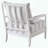 Nautical-Inspired Stripe Accent Chair with White Frame