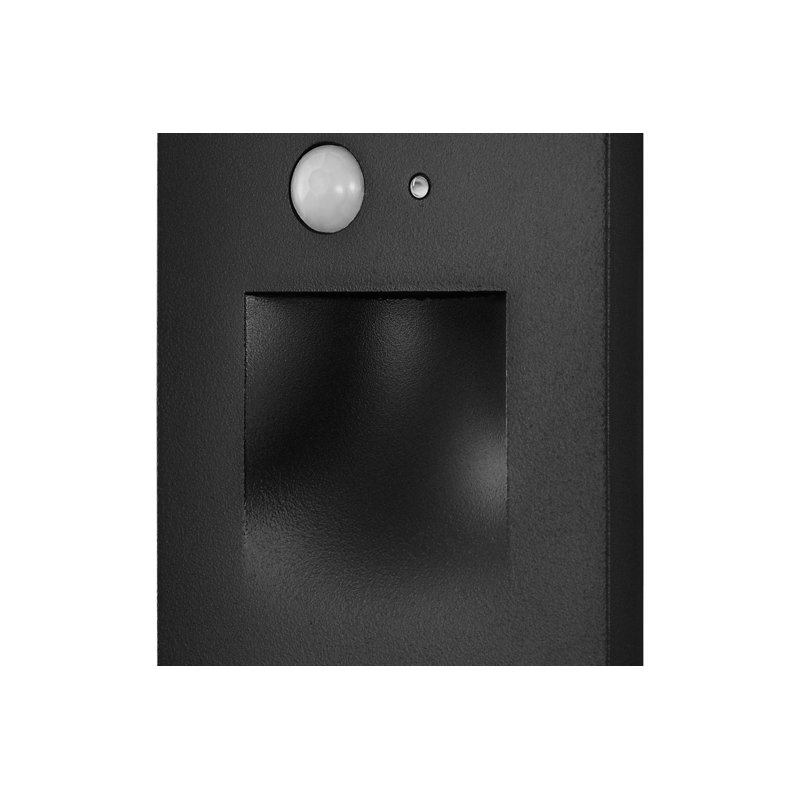  Éclairage d'escalier à DEL avec détecteur de mouvement et photocellule, Noir mat