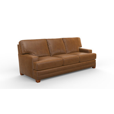 Lanier 87" Wide 100% Full Top Grain Leather Sofa