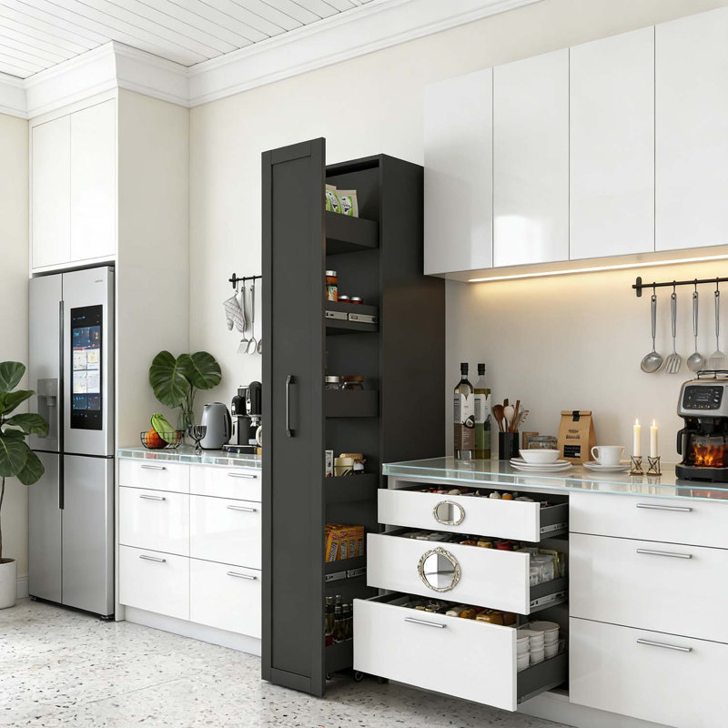Armoire roulante étroite à 6 niveaux pour la cuisine et les petits espaces