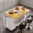 43" Rolling Kitchen Island with Storage and Drop Leaf