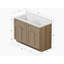 Shaker de meuble-lavabo double 48 po avec éclaboussures de dessus et de dos en quartz de Carrare Disar-117787996