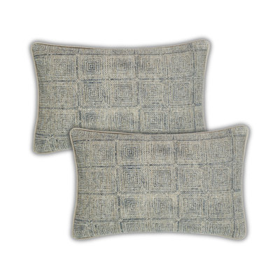 Oversized Block Print Cotton Throw Pillow Covers