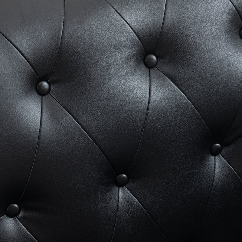Fauteuil Enoks, Noir, Similicuir noir
