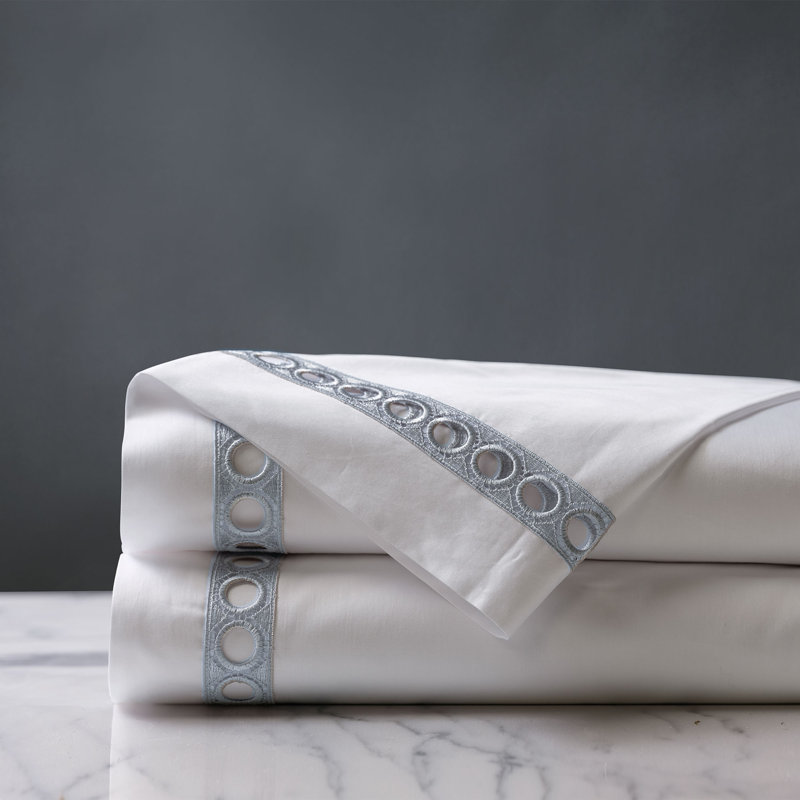 Celine Egyptian Cotton Sateen Flat Sheet, Queen Flat Sheet