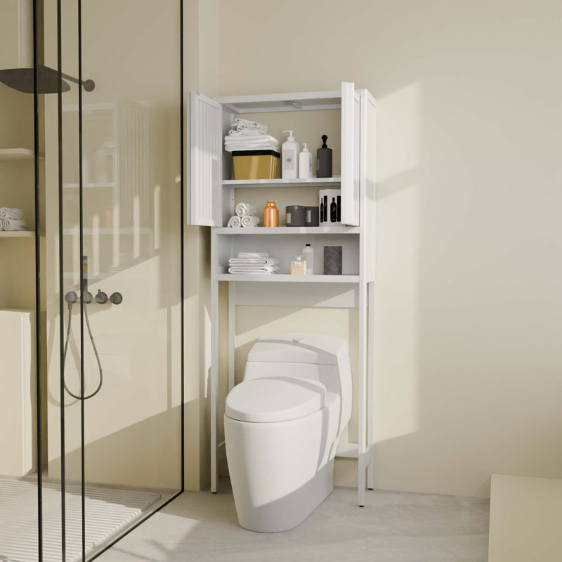 Tablette de rangement de toilette en bambou peu encombrante avec très grande capacité