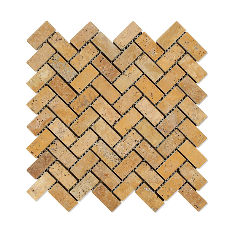 Carreau de mosaïque en chevron Travertine