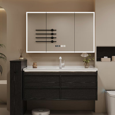 Armoire de salle de bain moderne et simple noire