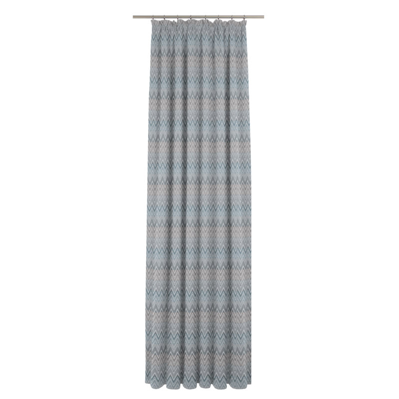Kurtus Room Darkening Curtain Single Panel, 132 W x 145 D cm, Blue/Gray