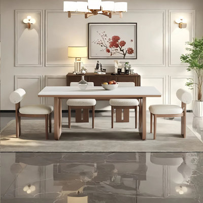 Vintage wind rock plate dining table and chair set