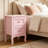 Pink Nightstand with 2 Drawers - Wooden Bedside Table for Kids’ Room, Bedroom & Living Room, 15.7x11.8x23.6 Inches