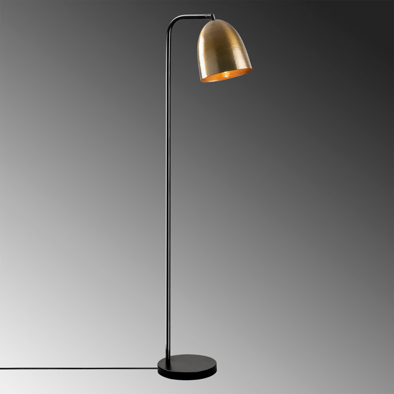 Modern Floor Lamp with Metal Body, Black & Vintage Finish, 47.2 in Height | Base Plate Diameter: 8.7 in | E27 Socket, Max 40W | 11.8 in Cap Diameter & 6.7 in Height | 11.8 ft Cable Length | Stylish Scandinavian Design, IP20 Rated