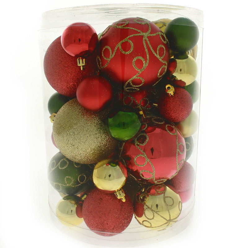 24.39cm Bauble, Red/Gold/Green