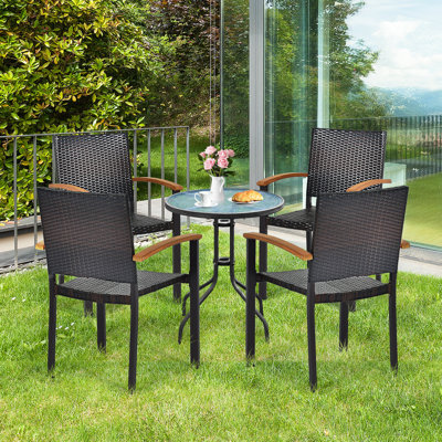 Chaise d'extérieur empilable en rotin Salas