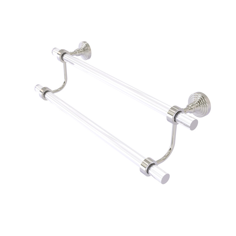 Porte-serviettes mural double Jarrell, Nickel satiné, H 7,785 po x l 22 po x P 5,3 po