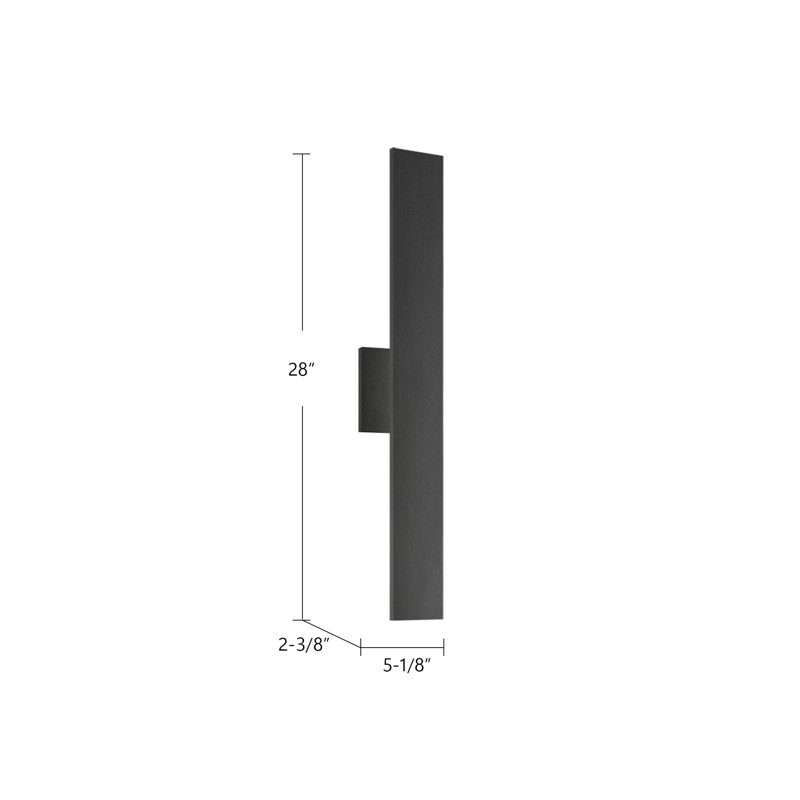 Applique murale à 1 lumière DEL à intensité variable Vesta, Nickel brossé, H 28 po x l 5,125 po x P 2,375 po