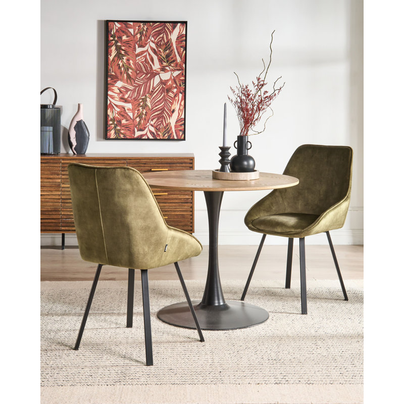 49cm H Velvet Upholstered Side Chair, Green