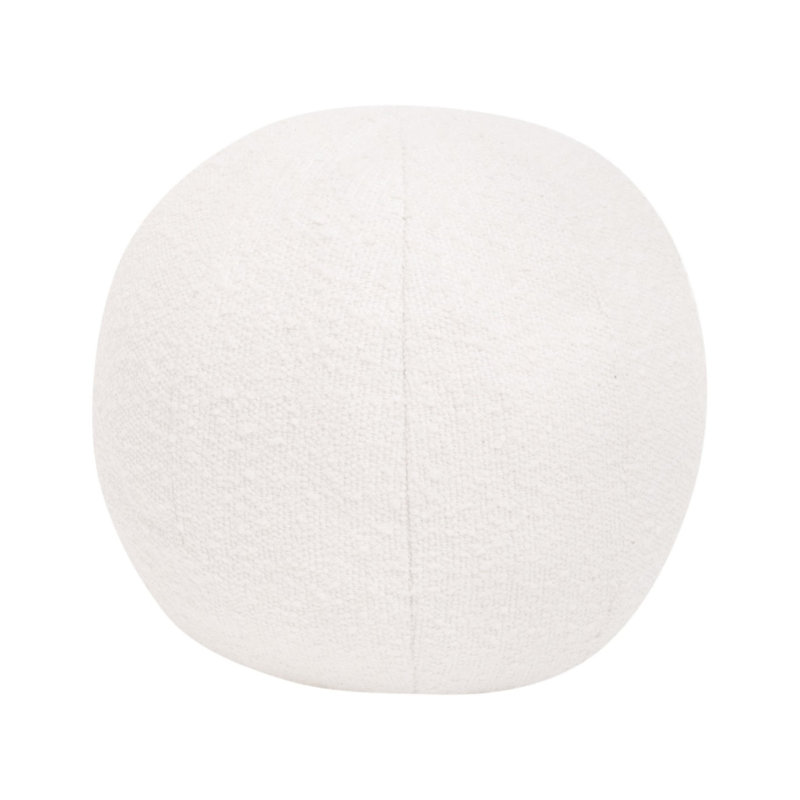 12" Sphere Polyester Upholstered Off-White Essential Pillow