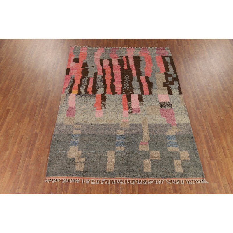Tapis unique gris / gris anthracite 10 pi 4 po x 7 pi 10 po One-of-a-Kind
