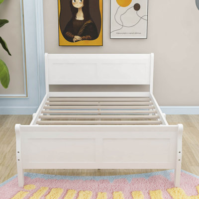 Wooden Platform Bed with Headboard and Footboard