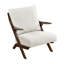 Chaise d'appoint Lexi, dossier à lattes brun clair, coussins en mousse, chenille beige-119907013-119907014