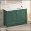 Meuble-lavabo vert 48 po avec lavabo en résine, rangement abondant, portes et tiroirs à fermeture en douceur-1120015765