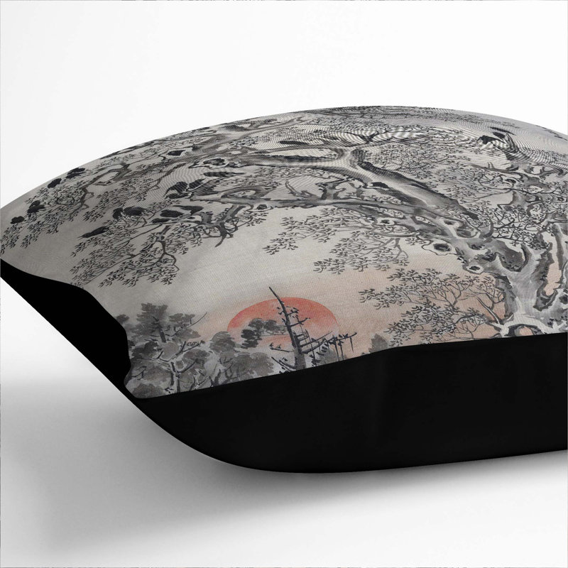 Square Throw Cushion, 40cm H x 40cm W x 15cm D, Black
