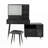 Modern Makeup Vanity Desk with Mirror and Lights, Retractable Dressing Table with Drawers and Cabinet-1093107469