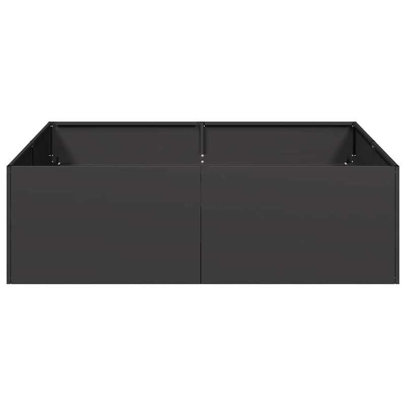 Planter 100X100x30 Cm Steel, Black