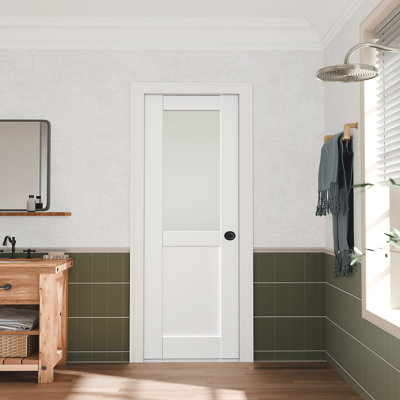 Conception à surface en miroir - Porte intérieure en panneau de fibres à densité moyenne avec poignée et quincaillerie