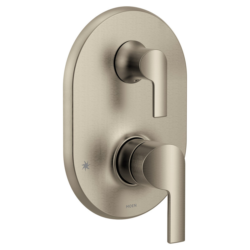 Doux M-CORE 3-Series 2-Handle Shower Trim With Integrated Transfer Valve, Valve Required, Brushed Nickel
