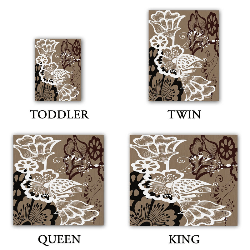 Polyester Floral Duvet Cover Set, 1 Queen Duvet Cover + 2 Standard Shams