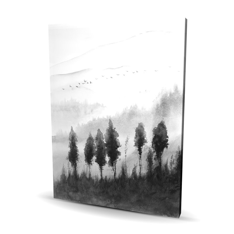 Paysage paysage à l'aquarelle - Toile grise pour la décoration intérieure