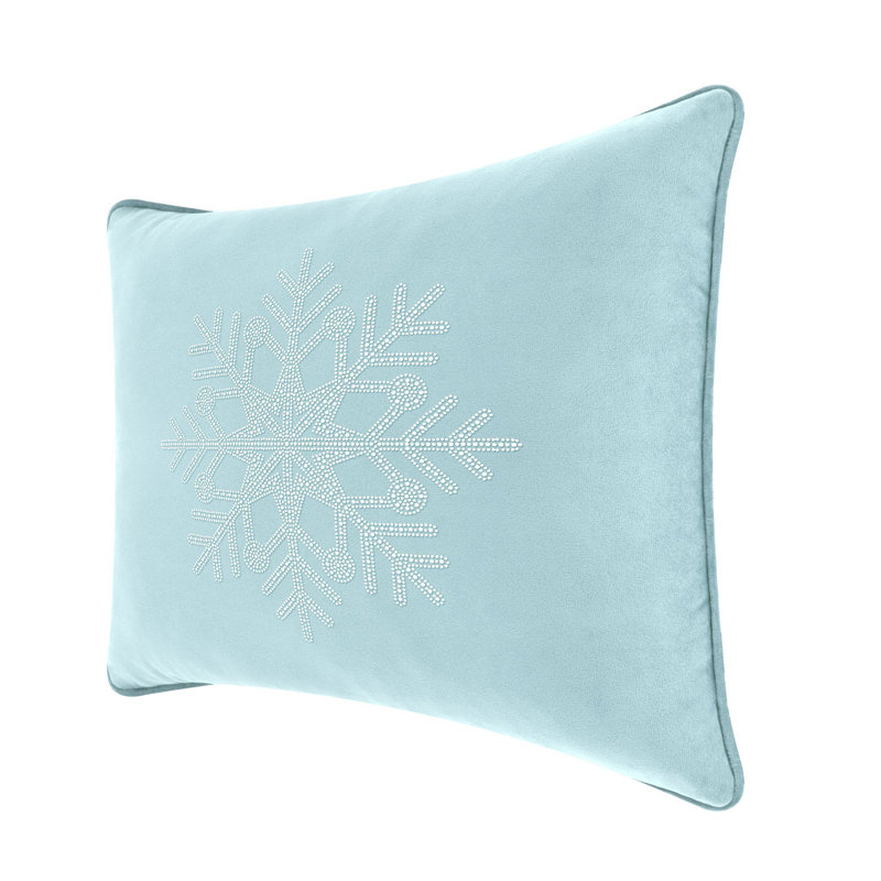 Coussin Sparkles Home | Strass et fausses perles | Rembourrage en plumes | Couleurs personnalisables, Velours bleu pacifique
