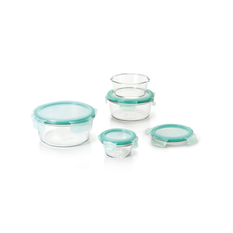 Good Grips SNAP Glass Round 8 Piece Container Food Storage Set
